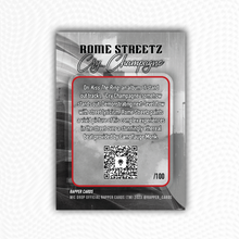 Load image into Gallery viewer, Rome Streetz "Cry Champagne" Autographed Rhymebook Rapper Card
