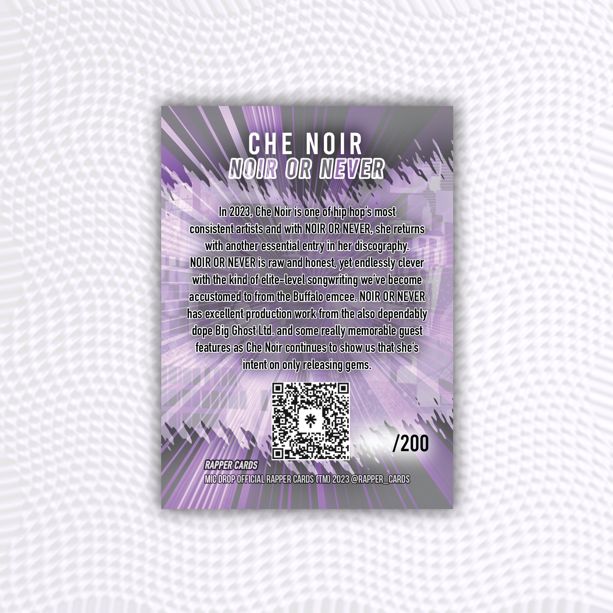 Che Noir Noir Or Never Autographed Rapper Card – Rapper Cards